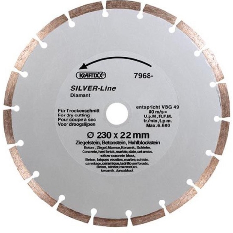 kwb KRAFTIXX Dia-doorslijpschijf, diameter 230 mm x 22 mm, metaal, beton, steen