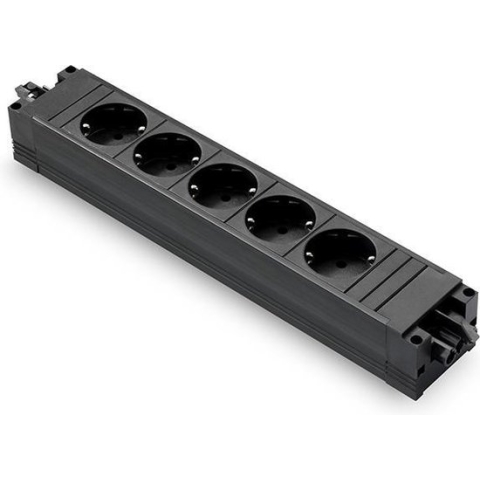 Bachmann Step - Stekkerdoos - 5x 230V - GST18-3 In- en uitgang - Zwart