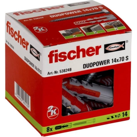 fischer 538249 DUOPOWER 14x70 pluggen met schroef (8st)