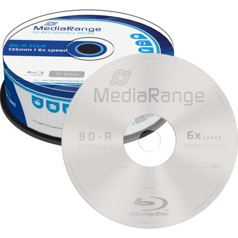 MediaRange MR514 Lees/schrijf blu-ray disc BD-R 25 GB 25 stuk(s)