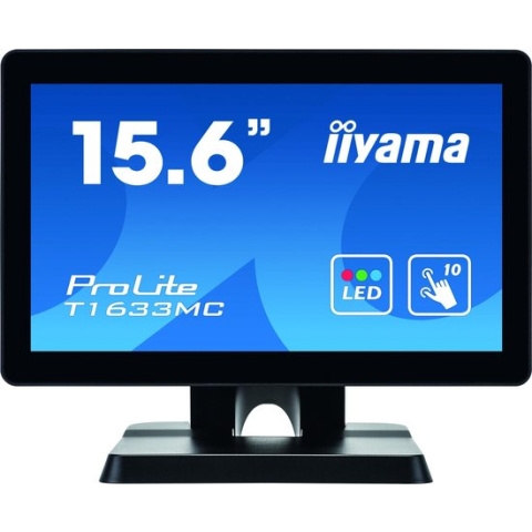 iiyama ProLite T1633MC-B1 touch screen-monitor 39,6 cm (15.6") 1366 x 768 Pixels Multi-touch Multi-gebruiker Zwart