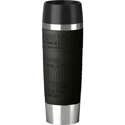 EMSA TRAVEL MUG Grande Zwart, Roestvrijstaal 1stuk(s) kopje & beker