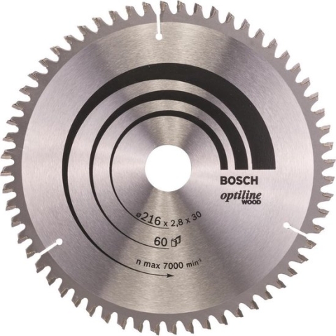 Bosch - Cirkelzaagblad Optiline Wood 216 x 30 x 2,8 mm, 60