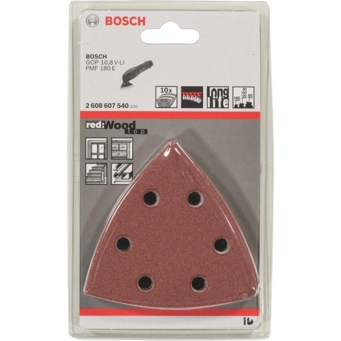 Bosch - 10-delige schuurbladset 93 mm; 60; 80; 100; 120; 180