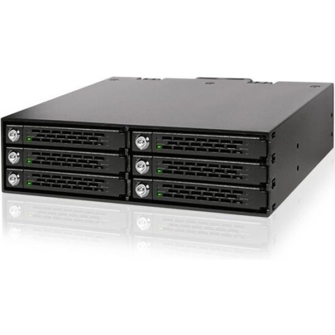 Icy Dock MB996SK-6SB drive bay panel Zwart
