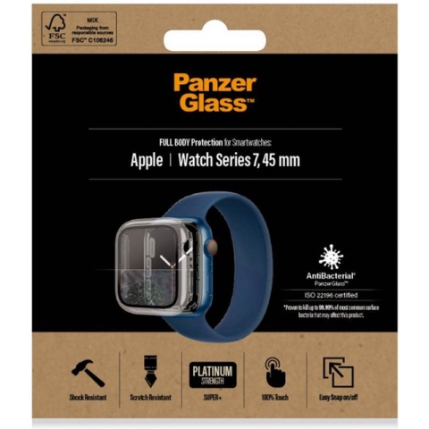PanzerGlass Full Body Gehard Glas Ultra-Clear Screenprotector voor Apple Watch Series 7 (45mm)