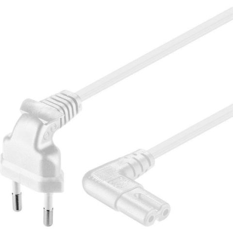 Stroomkabel haaks euro plug naar C7 3m wit