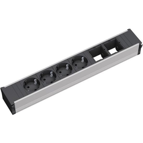 Bachmann 912.007 4AC outlet(s) Zwart, Zilver power uitbreiding