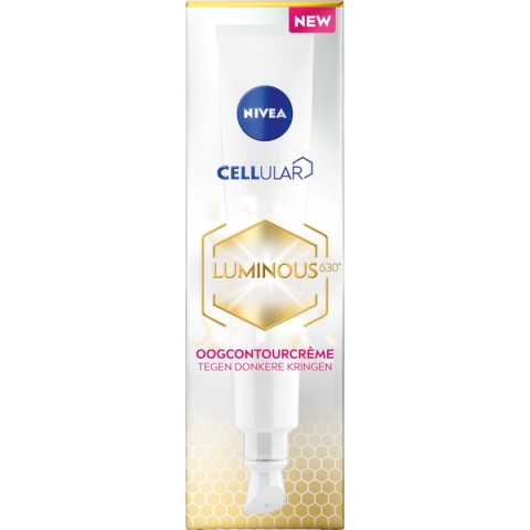 NIVEA CELLular LUMINOUS630 Oogcontourcrème - Oogcrème Donkere Kringen en Wallen - Alle huidtypen - Met hyaluronzuur en cafeïne - 15 ml