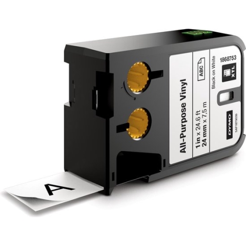 DYMO XTL multifunctionele labels van vinyl | 24 mm x 7 m | zwart op wit