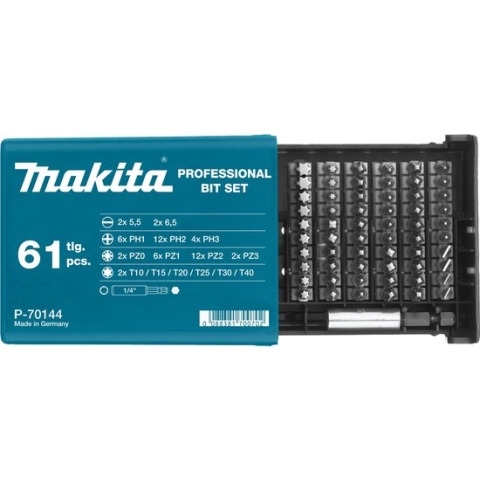 Makita 61-delige Schroefbitset zilverkleurig