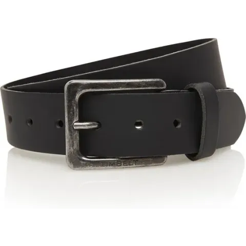 4cm zwarte riem - jeans riem - zwart - 100% leder - Maat 95 - Totale lengte riem 110 cm