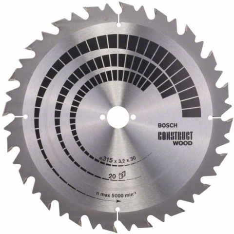 Bosch Cirkelzaagblad Construct Wood 315 x 30 x 3,2 mm - 20 tanden