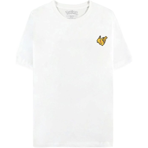 Pokémon - Pixel Pikachu Heren T-shirt - S - Wit
