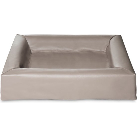 Bia Bed - Kunstleer Hoes - Hondenmand - Taupe - Bia-4 - 85X70X15 cm
