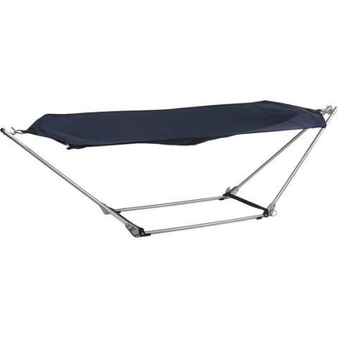 Campart Hangmat met Standaard BE-0640 - Opvouwbaar en lichtgewicht - Stalen Frame - Draagvermogen 150 kilo - inclusief Opbergtas - Blauw