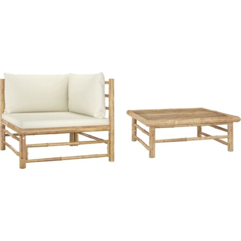 vidaXL-2-delige-Loungeset-met-crèmewitte-kussens-bamboe