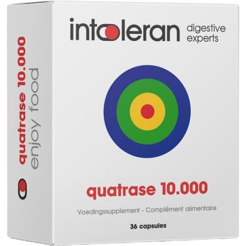 Intoleran Quatrase Forte (10.000) Spijsverteringsenzymen - 36 capsules | Hoog gedoseerde Enzymenmix voor FODMAP's | Hulp bij vertering Lactose en Complexe Koolhydraten*