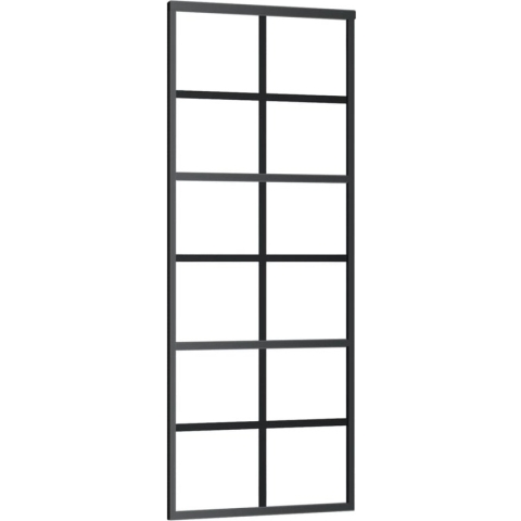 vidaXL-Schuifdeur-76x205-cm-ESG-glas-en-aluminium-zwart