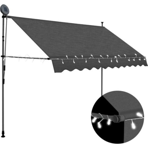 vidaXL-Luifel-handmatig-uitschuifbaar-met-LED-300-cm-antracietkleurig