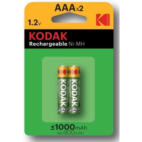 2 x AAA oplaadbare krachtige Kodak batterijen - 1000mAh