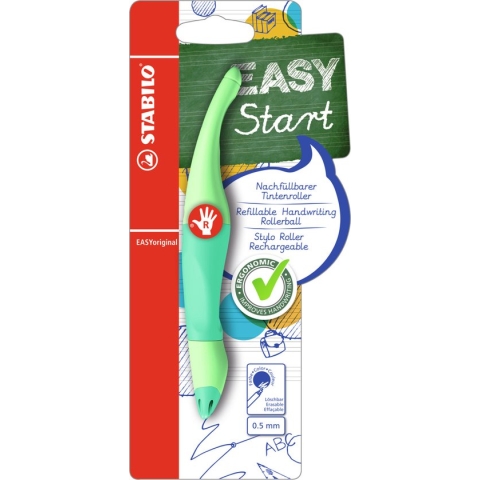 STABILO EASYoriginal - Ergonomische Rollerball - Rechtshandig - Blauwe Inkt - Navulbaar - Pastel Vleugje Mint