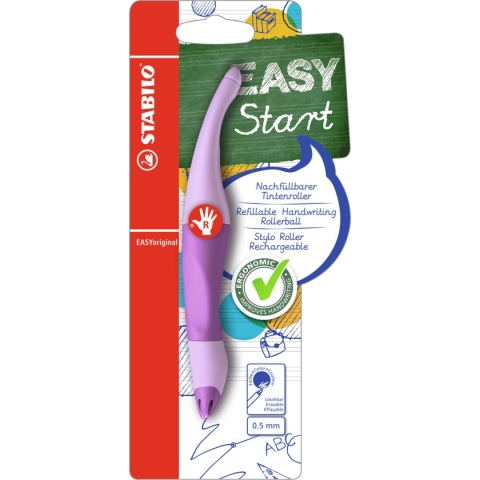 STABILO EASYoriginal - Ergonomische Rollerball - Rechtshandig - Blauwe Inkt - Navulbaar - Pastel Lila Blush