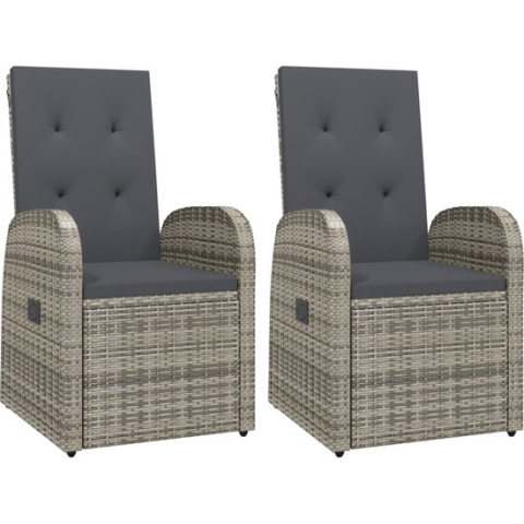 vidaXL-Tuinstoelen-2-st-verstelbaar-met-kussens-poly-rattan-grijs
