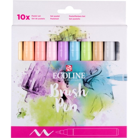 Ecoline Brush Pen set Pastel | 10 kleuren