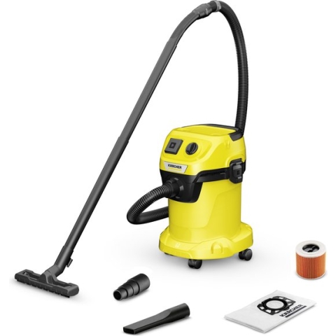 Kärcher WD 3 P V-17/4/20 nat- en droogzuiger - 1000W - geïntegreerd stopcontact - vuilreservoir 17L - stroomkabel 4m