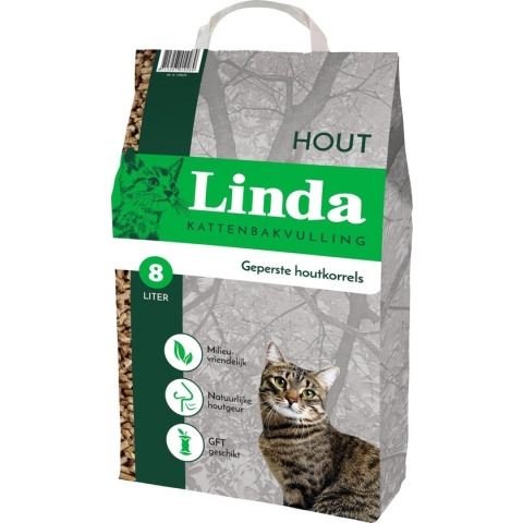 Linda hout kattenbakkorrel 8ltr.