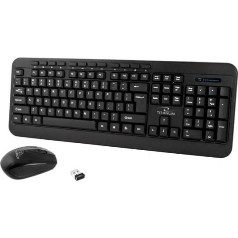 TITANUM TK108 Toetsenbord + USB-muis Zwart