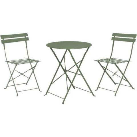 Pro Garden bistroset staal groen 3-delig