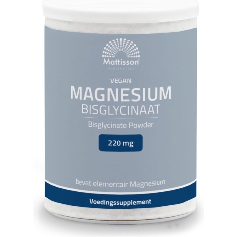 Mattisson - Magnesium Bisglycinaat Poeder - 11% Elementair Magnesium - L-Glycine - 200 Gram
