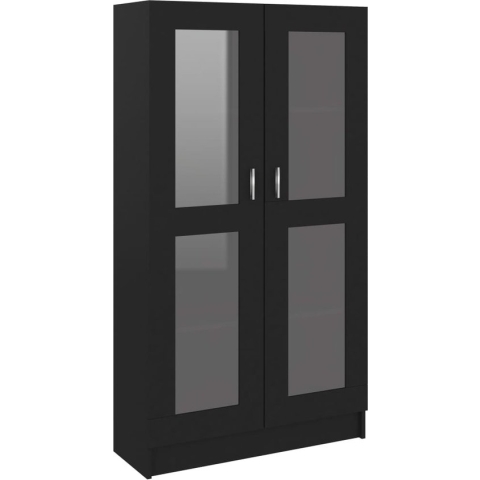 vidaXL-Vitrinekast-82,5x30,5x150-cm-spaanplaat-zwart