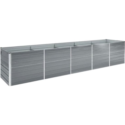 vidaXL-Plantenbak-verhoogd-400x80x77-cm-gegalvaniseerd-staal-grijs