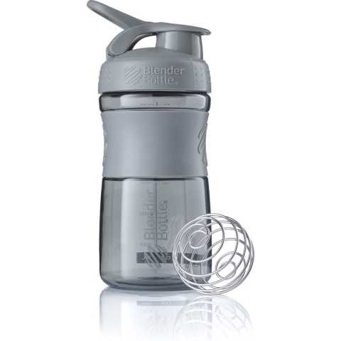 BlenderBottle | SportMixer | Tritan Grip | Eiwitshaker | Bidon | Shaker | 590 ML | Pebble grey  - Steen grijs.  Je shake zonder klonten en de shaker lekt niet.