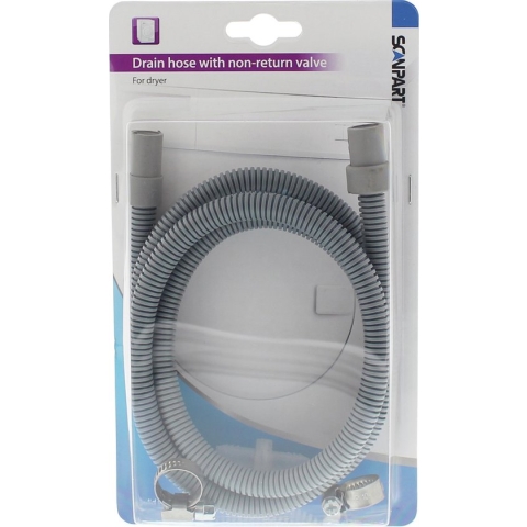 Scanpart afvoerslang set voor condensdroger 1.5 meter - Flexibel - 8 en 10 mm aansluiting - Met terugslagklep en slangklemmen - Geschikt voor AEG Beko Bosch Samsung Siemens Whirlpool - Universeel