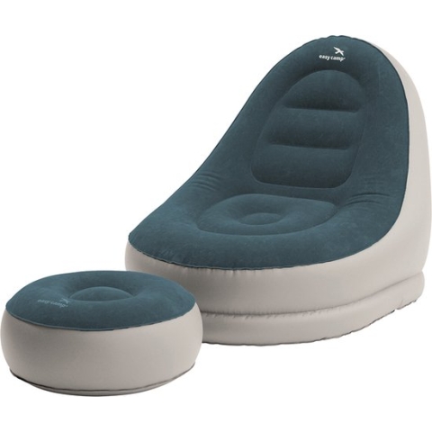 Easy Camp Opblaasloungeset Comfy staalgrijs en blauw