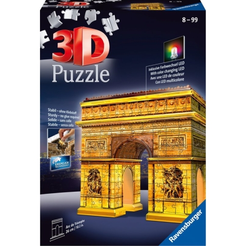 Ravensburger Arc de Triomphe Night Edition - 3D puzzel gebouw - 216 stukjes