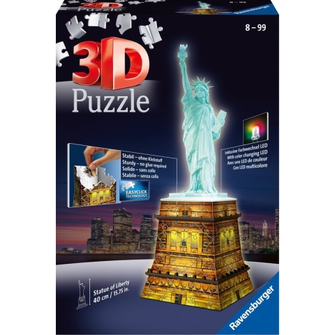 Ravensburger Statue of Liberty Night Edition- 3D puzzel gebouw - 108 stukjes