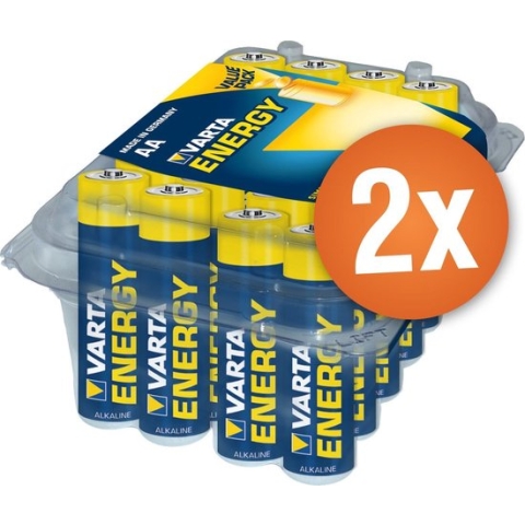 Voordeelpak met 48 x AA Varta Energy alkaline batterijen