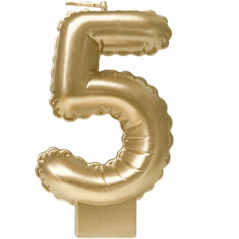Paperdreams - kaars cijfer 5 - goud