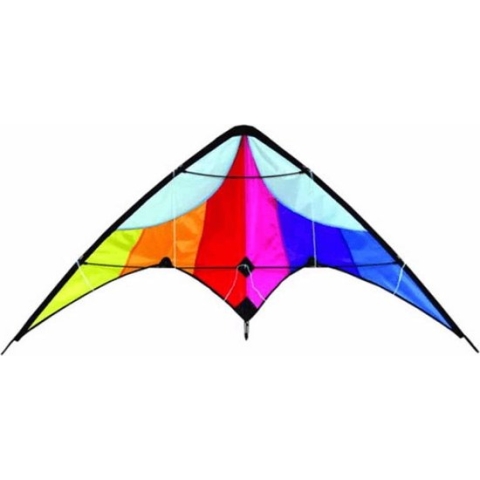 Vlieger - Stuntvlieger - Delta - Regenboog - 130x60 cm