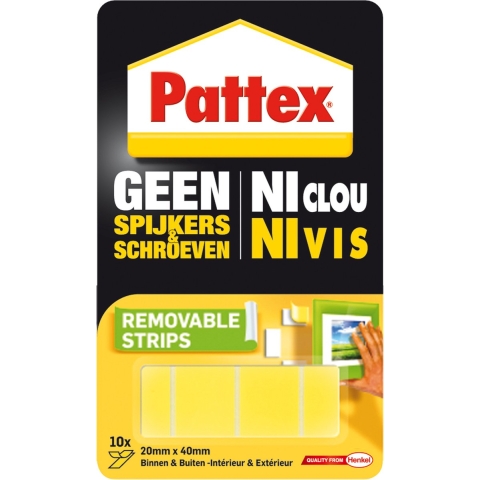 Supermontagestrip Pattex 2kg verwijderbaar 10 stuks