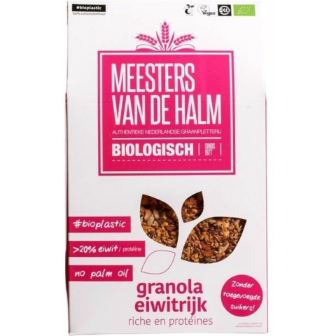 De halm Granola Eiwitrijk Bio 350 gr