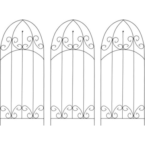 vidaXL-Plantenklimrekken-3-st-40x100-cm-ijzer-zwart