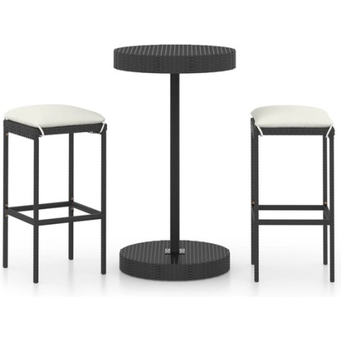 vidaXL-3-delige-Tuinbarset-met-kussens-poly-rattan-zwart