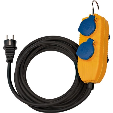 Brennenstuhl verlengsnoer IP54 met stekkerdoos (4-voudige verlengkabel voor buiten, buitenverdeler met 5m kabel)