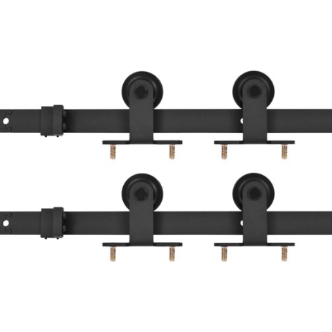 vidaXL-Beslagsets-voor-schuifdeur-2-st-183-cm-staal-zwart